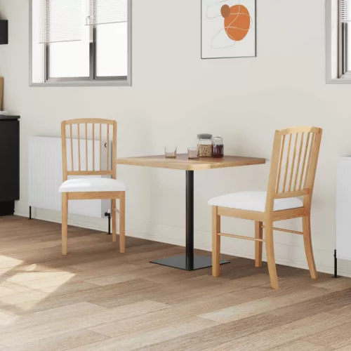  Étkező Székek 2 pcs Természetes 50 x 52,5 x 91 cm Tömör Gumi Fa