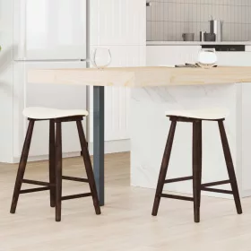    Étkező Székek 2 pcs Világos Barna 46 x 37 x 63 cm Tömör Gumi Fa