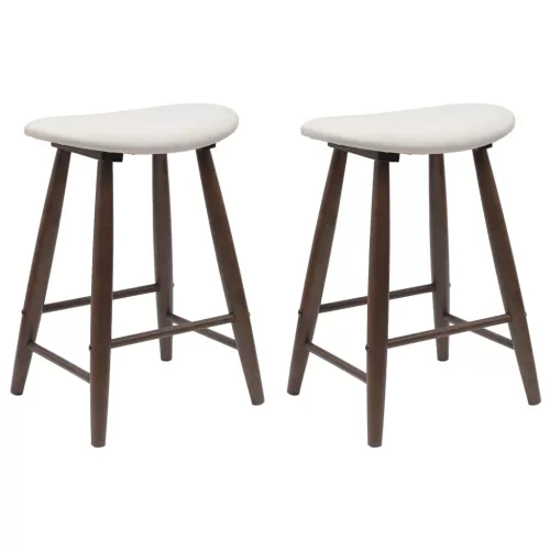  Étkező Székek 2 pcs Világos Barna 46 x 37 x 63 cm Tömör Gumi Fa