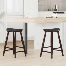    Étkező Székek 2 pcs Világos Barna 46 x 37 x 63 cm Tömör Gumi Fa
