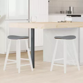    Étkező Székek 2 pcs Fehér 46 x 37 x 63 cm Tömör Gumi Fa