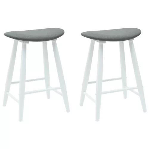  Étkező Székek 2 pcs Fehér 46 x 37 x 63 cm Tömör Gumi Fa