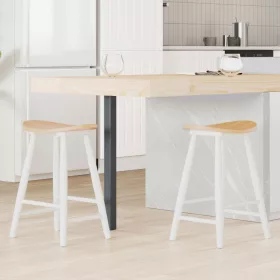    Étkező Székek 2 pcs Fehér 46 x 37 x 63 cm Tömör Gumi Fa