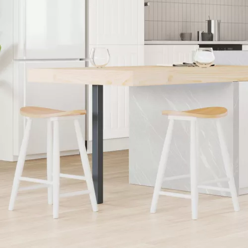  Étkező Székek 2 pcs Fehér 46 x 37 x 63 cm Tömör Gumi Fa