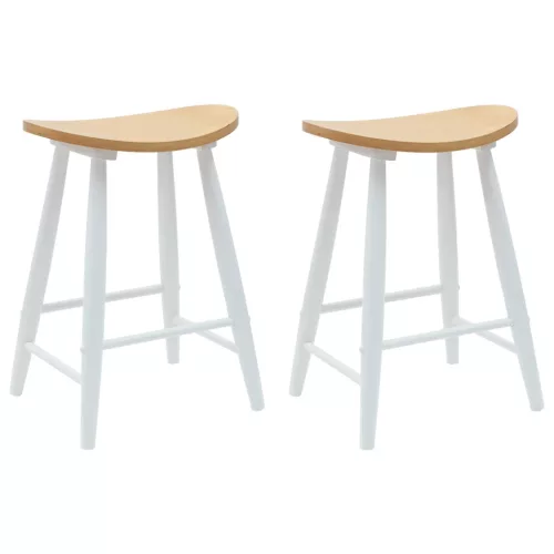  Étkező Székek 2 pcs Fehér 46 x 37 x 63 cm Tömör Gumi Fa
