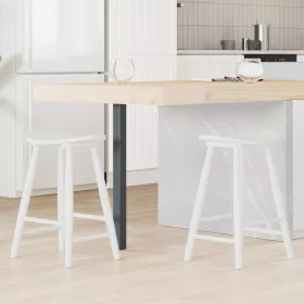    Étkező Székek 2 pcs Fehér 46 x 37 x 63 cm Tömör Gumi Fa