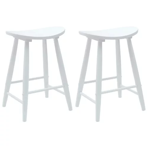  Étkező Székek 2 pcs Fehér 46 x 37 x 63 cm Tömör Gumi Fa