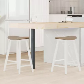    Étkező Székek 2 pcs Fehér 46 x 37 x 63 cm Tömör Gumi Fa