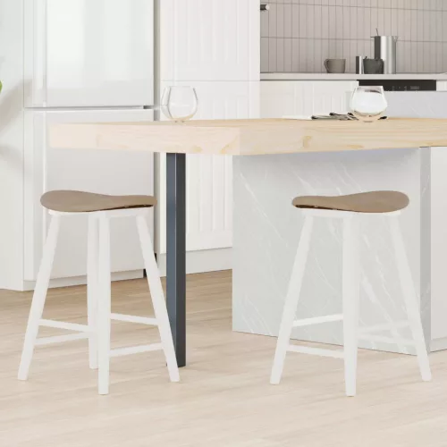  Étkező Székek 2 pcs Fehér 46 x 37 x 63 cm Tömör Gumi Fa