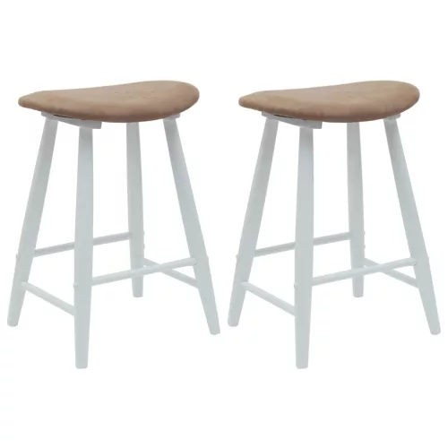  Étkező Székek 2 pcs Fehér 46 x 37 x 63 cm Tömör Gumi Fa