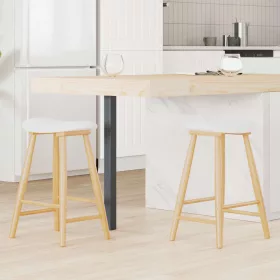    Étkező Székek 2 pcs Természetes 46 x 37 x 63 cm Tömör Gumi Fa