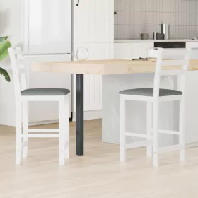    Étkező Székek 2 pcs Fehér 40 x 47,5 x 99,5 cm Tömör Gumi Fa