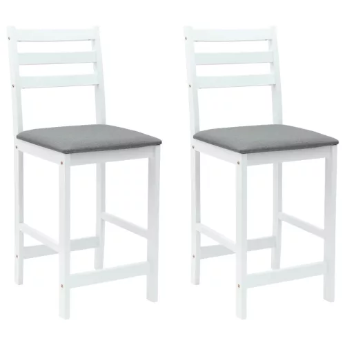  Étkező Székek 2 pcs Fehér 40 x 47,5 x 99,5 cm Tömör Gumi Fa
