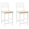  Étkező Székek 2 pcs Fehér 40 x 47,5 x 99,5 cm Tömör Gumi Fa