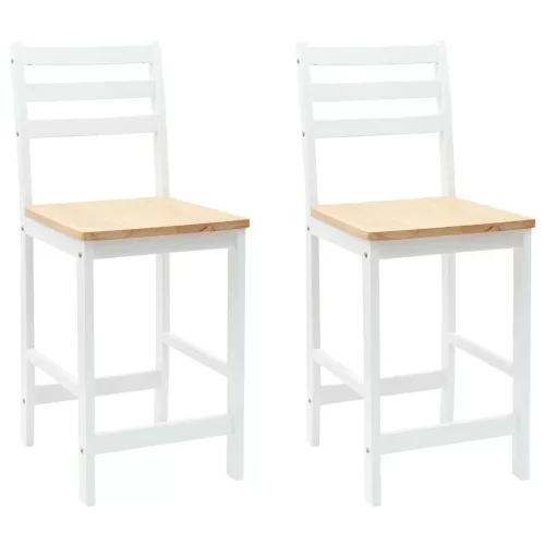  Étkező Székek 2 pcs Fehér 40 x 47,5 x 99,5 cm Tömör Gumi Fa