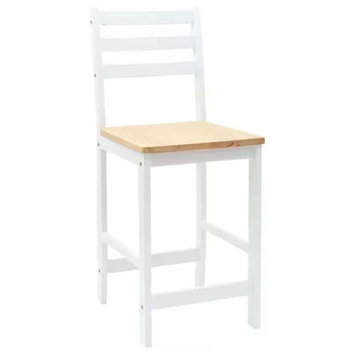  Étkező Székek 2 pcs Fehér 40 x 47,5 x 99,5 cm Tömör Gumi Fa