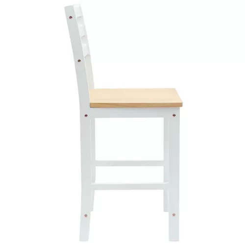  Étkező Székek 2 pcs Fehér 40 x 47,5 x 99,5 cm Tömör Gumi Fa