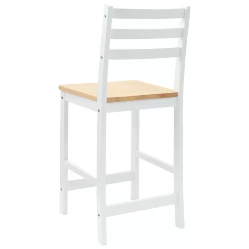  Étkező Székek 2 pcs Fehér 40 x 47,5 x 99,5 cm Tömör Gumi Fa