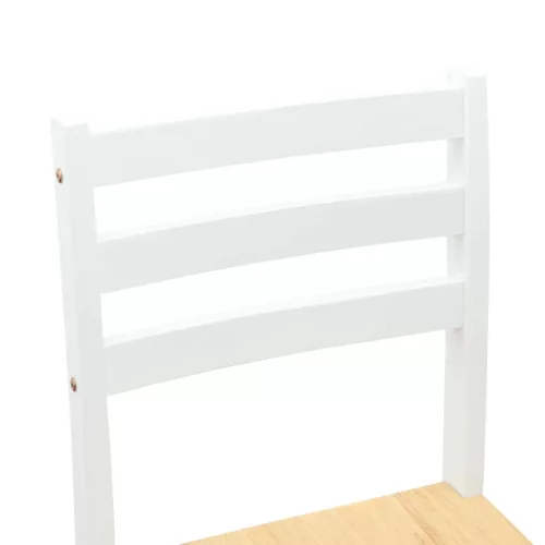  Étkező Székek 2 pcs Fehér 40 x 47,5 x 99,5 cm Tömör Gumi Fa