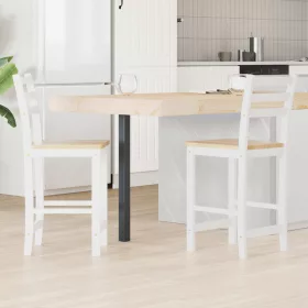    Étkező Székek 2 pcs Fehér 40 x 47,5 x 99,5 cm Tömör Gumi Fa