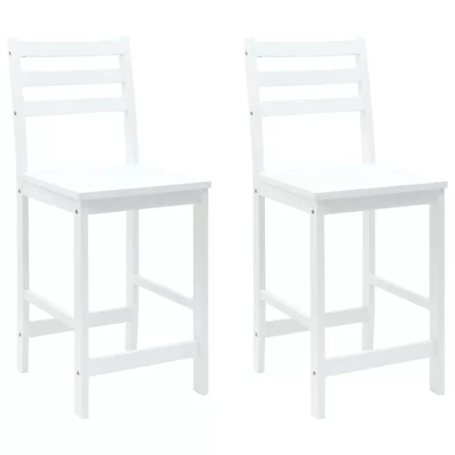 Étkező Székek 2 pcs Fehér 40 x 47,5 x 99,5 cm Tömör Gumi Fa