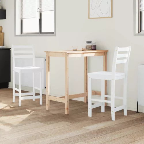  Étkező Székek 2 pcs Fehér 40 x 47,5 x 99,5 cm Tömör Gumi Fa