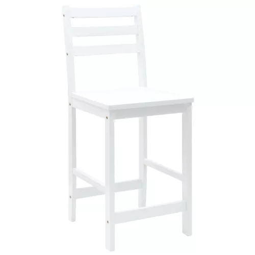  Étkező Székek 2 pcs Fehér 40 x 47,5 x 99,5 cm Tömör Gumi Fa