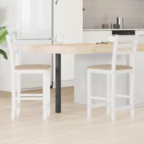    Étkező Székek 2 pcs Fehér 40 x 47,5 x 99,5 cm Tömör Gumi Fa