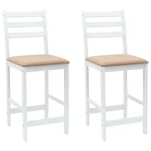  Étkező Székek 2 pcs Fehér 40 x 47,5 x 99,5 cm Tömör Gumi Fa