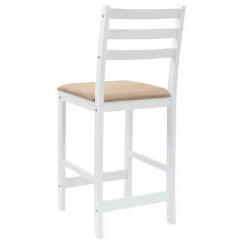  Étkező Székek 2 pcs Fehér 40 x 47,5 x 99,5 cm Tömör Gumi Fa