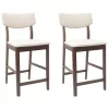  Étkező Székek 2 pcs Világos Barna 48 x 49 x 95 cm Tömör Gumi Fa