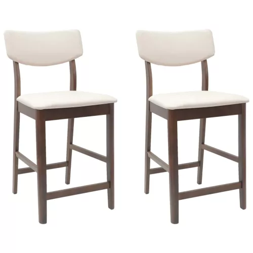  Étkező Székek 2 pcs Világos Barna 48 x 49 x 95 cm Tömör Gumi Fa