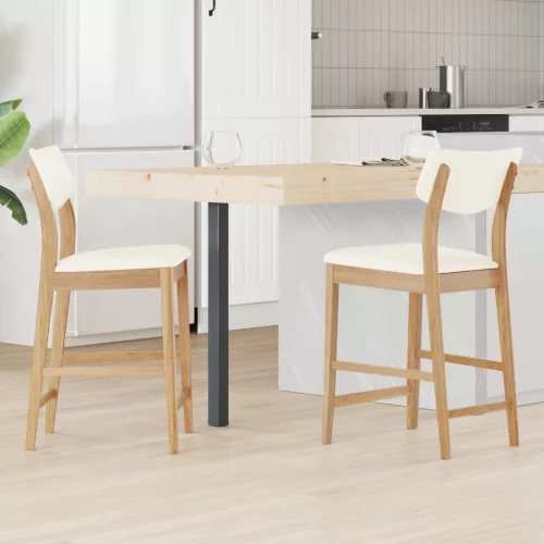  Étkező Székek 2 pcs Természetes 48 x 49 x 95 cm Tömör Gumi Fa