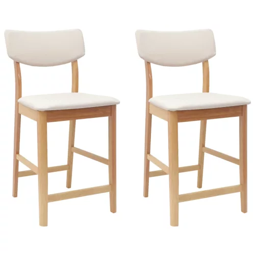  Étkező Székek 2 pcs Természetes 48 x 49 x 95 cm Tömör Gumi Fa