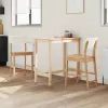  Étkező Székek 2 pcs Természetes 48 x 49 x 95 cm Tömör Gumi Fa