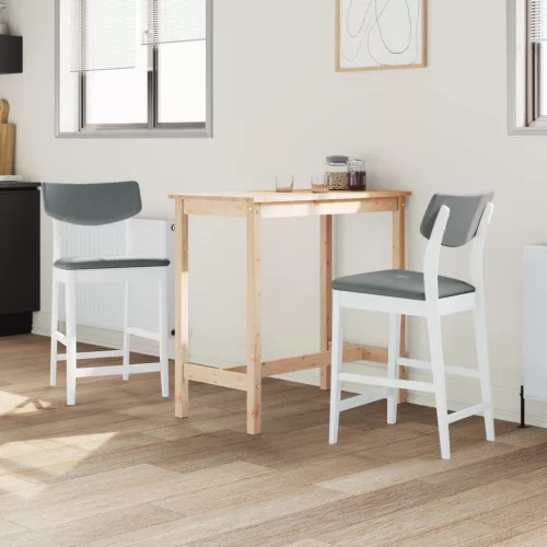  Étkező Székek 2 pcs Fehér 48 x 49 x 95 cm Tömör Gumi Fa
