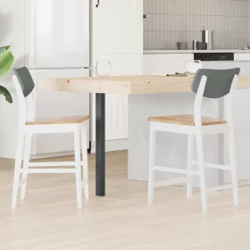    Étkező Székek 2 pcs Fehér 48 x 49 x 95 cm Tömör Gumi Fa