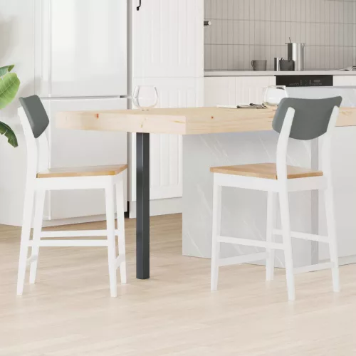  Étkező Székek 2 pcs Fehér 48 x 49 x 95 cm Tömör Gumi Fa