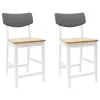  Étkező Székek 2 pcs Fehér 48 x 49 x 95 cm Tömör Gumi Fa