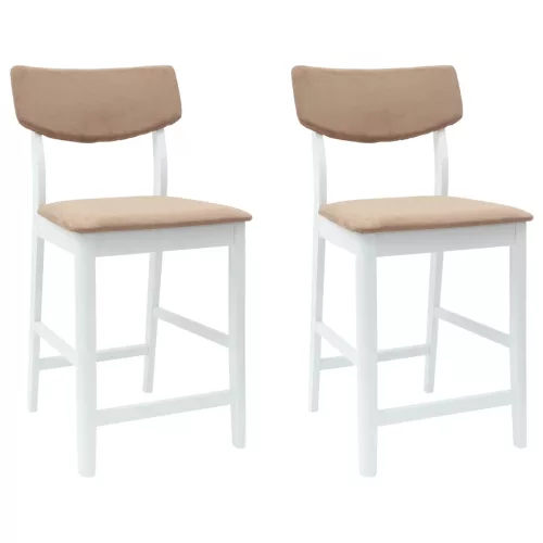 Étkező Székek 2 pcs Fehér 48 x 49 x 95 cm Tömör Gumi Fa