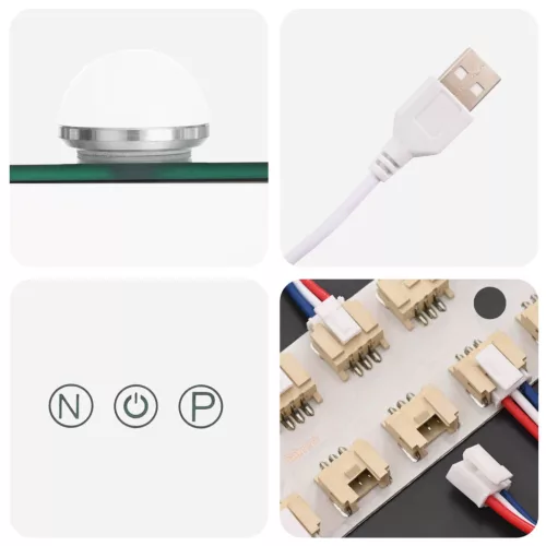  LED Smink Tükör Fehér 50 x 10 x 44 cm Üveg és acél