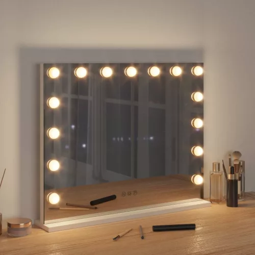  LED Smink Tükör Fehér 58 x 10 x 47 cm Üveg és acél