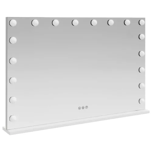  LED Smink Tükör Fehér 80 x 10 x 52,5 cm Üveg és acél