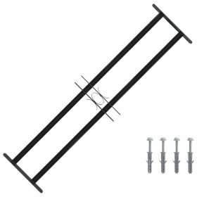  Ablak Rács Fekete 115 x 30 cm Porszórt acél