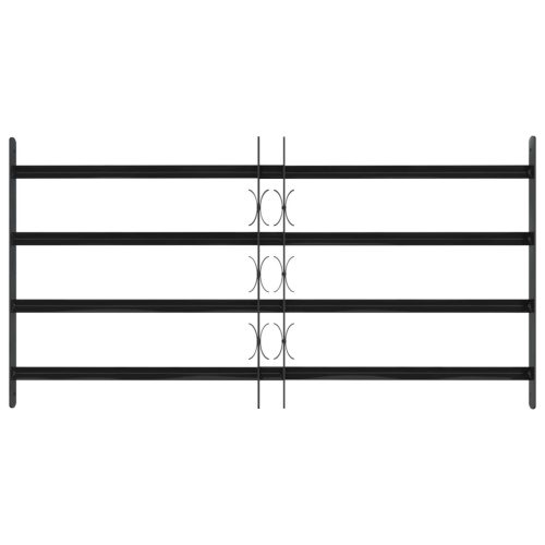  Ablak Rács Fekete 115 x 60 cm Porszórt acél