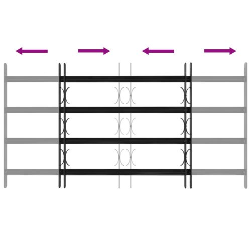  Ablak Rács Fekete 115 x 60 cm Porszórt acél