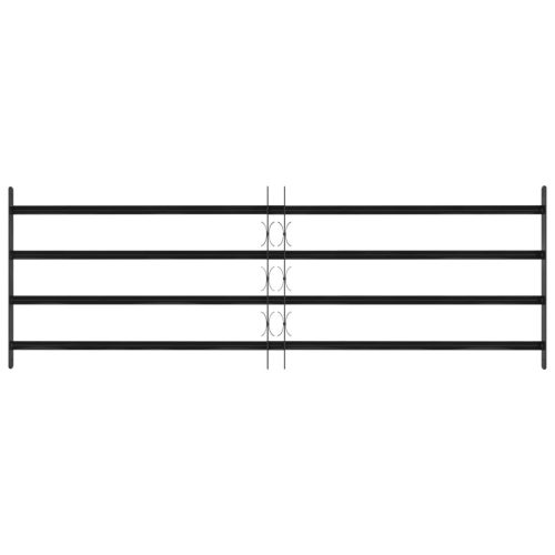  Ablak Rács Fekete 175 x 60 cm Porszórt acél