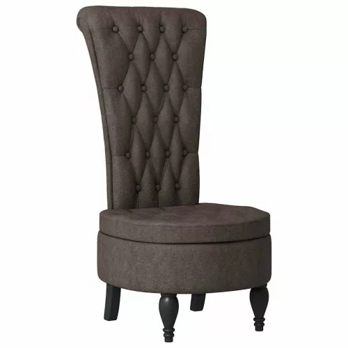  Papucs fotel Sötétszürke 56,5 x 70 x 110 cm Műsuede Bőr