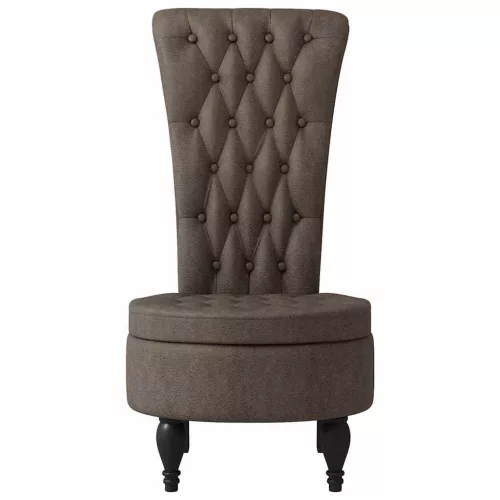  Papucs fotel Sötétszürke 56,5 x 70 x 110 cm Műsuede Bőr