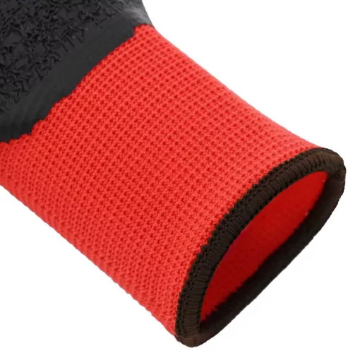  Munkakesztyűk 12 pcs Piros és Fekete 8 / m Latex bevonat